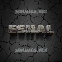 eshal in Cracked Stone style - 3D name wallpaper