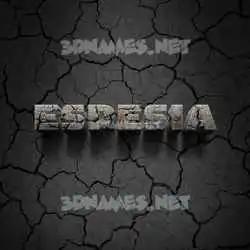 espesia in Cracked Stone style - 3D name wallpaper
