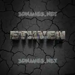 ethyen in Cracked Stone style - 3D name wallpaper