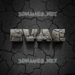 evae in Cracked Stone style - 3D name wallpaper