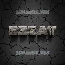 ezzat in Cracked Stone style - 3D name wallpaper
