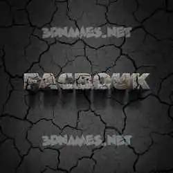 facbouk in Cracked Stone style - 3D name wallpaper