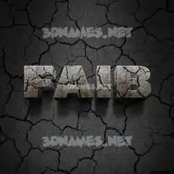 faib in Cracked Stone style - 3D name wallpaper
