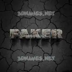 faker in Cracked Stone style - 3D name wallpaper