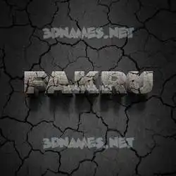 fakru in Cracked Stone style - 3D name wallpaper