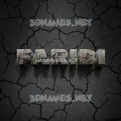 faridi in Cracked Stone style - 3D name wallpaper