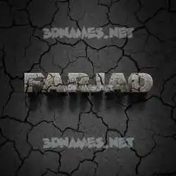 farjad in Cracked Stone style - 3D name wallpaper