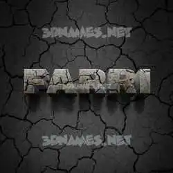 farri in Cracked Stone style - 3D name wallpaper