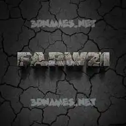 farwzi in Cracked Stone style - 3D name wallpaper