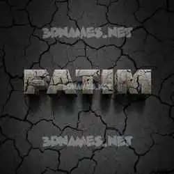 fatim in Cracked Stone style - 3D name wallpaper