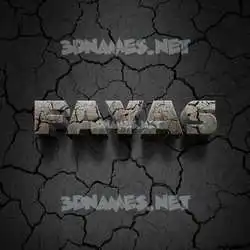 fayas in Cracked Stone style - 3D name wallpaper