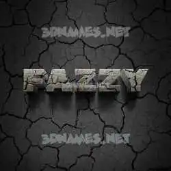 fazzy in Cracked Stone style - 3D name wallpaper