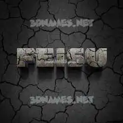 feisu in Cracked Stone style - 3D name wallpaper