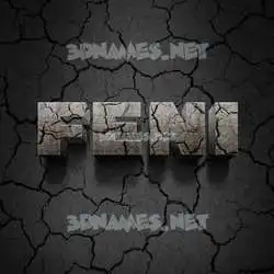 feni in Cracked Stone style - 3D name wallpaper
