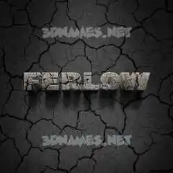 ferlow in Cracked Stone style - 3D name wallpaper