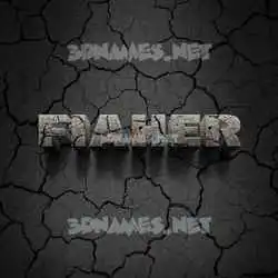 fiaher in Cracked Stone style - 3D name wallpaper