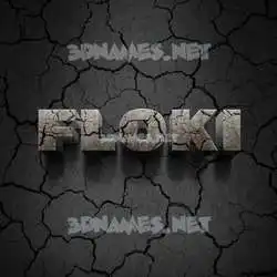 floki in Cracked Stone style - 3D name wallpaper