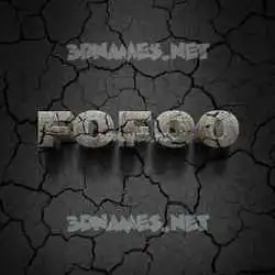fofoo in Cracked Stone style - 3D name wallpaper