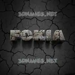 fokia in Cracked Stone style - 3D name wallpaper