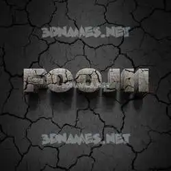 foojii in Cracked Stone style - 3D name wallpaper