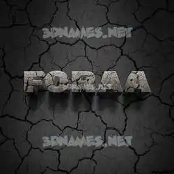 foraa in Cracked Stone style - 3D name wallpaper