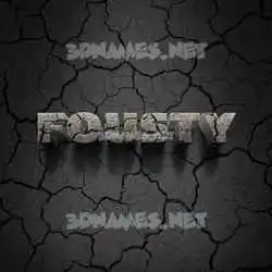 fousty in Cracked Stone style - 3D name wallpaper