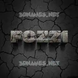 fozzi in Cracked Stone style - 3D name wallpaper