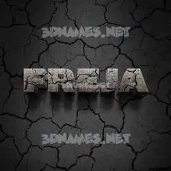 freja in Cracked Stone style - 3D name wallpaper