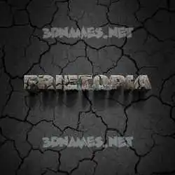 frietopia in Cracked Stone style - 3D name wallpaper