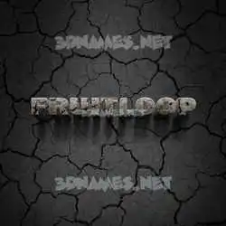 fruitloop in Cracked Stone style - 3D name wallpaper