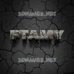 ftamy in Cracked Stone style - 3D name wallpaper