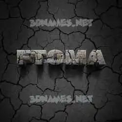 ftoma in Cracked Stone style - 3D name wallpaper