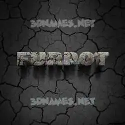 furpot in Cracked Stone style - 3D name wallpaper