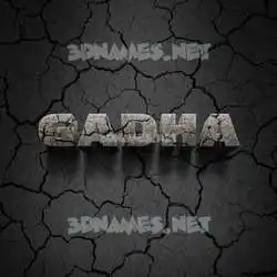 gadha in Cracked Stone style - 3D name wallpaper