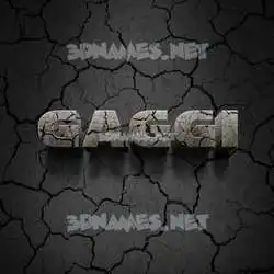 gaggi in Cracked Stone style - 3D name wallpaper