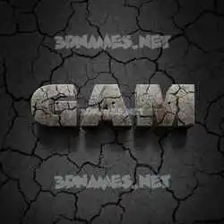 gam in Cracked Stone style - 3D name wallpaper