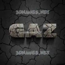 gaz in Cracked Stone style - 3D name wallpaper