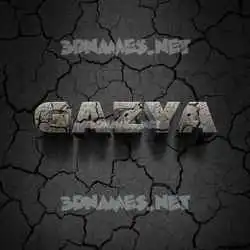 gazya in Cracked Stone style - 3D name wallpaper
