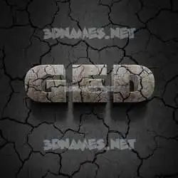 ged in Cracked Stone style - 3D name wallpaper