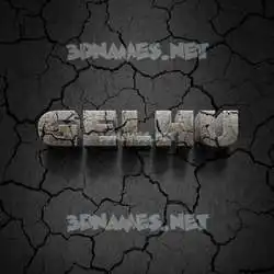 gelhu in Cracked Stone style - 3D name wallpaper