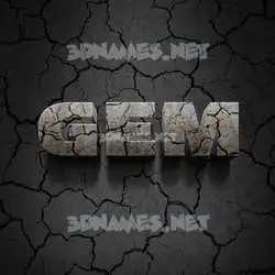 gem in Cracked Stone style - 3D name wallpaper