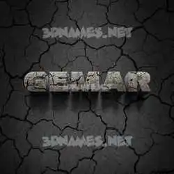gemar in Cracked Stone style - 3D name wallpaper