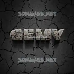 gemy in Cracked Stone style - 3D name wallpaper