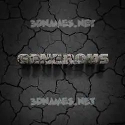 generous in Cracked Stone style - 3D name wallpaper