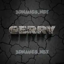 gerry in Cracked Stone style - 3D name wallpaper