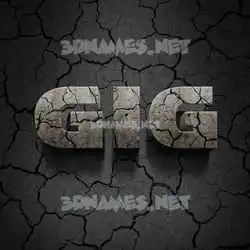 gig in Cracked Stone style - 3D name wallpaper
