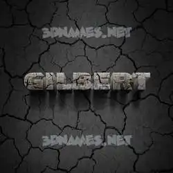 gilbert in Cracked Stone style - 3D name wallpaper