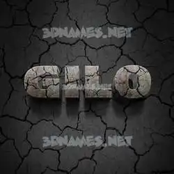 gilo in Cracked Stone style - 3D name wallpaper