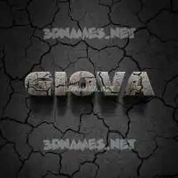 giova in Cracked Stone style - 3D name wallpaper