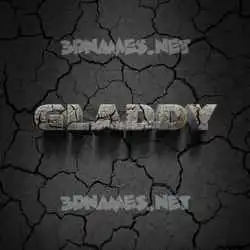 gladdy in Cracked Stone style - 3D name wallpaper